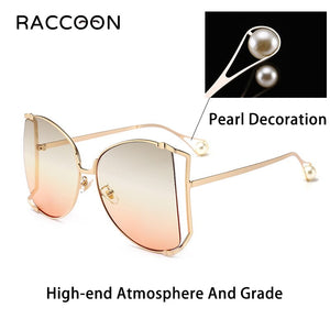 2023 Half Frame Brand Designer Glasses Women Square Pearl Famous Sunglasses Female Oversized Clear Pink Eyewear Ladies