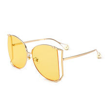 Carica l&#39;immagine nel visualizzatore di Gallery, 2023 Half Frame Brand Designer Glasses Women Square Pearl Famous Sunglasses Female Oversized Clear Pink Eyewear Ladies