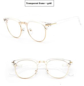 2022  Half Metal Women Glasses Frame Men Eyeglasses Frame Vintage SquareClear Glasses Optical Spectacle Frame spectacles