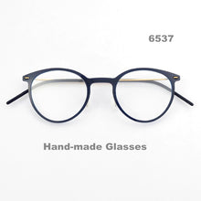 Carica l&#39;immagine nel visualizzatore di Gallery, 2022 Hand-made Denmark Brand Design Ultralight Glasses Frame Men Women Myopia Prescription Round Eyeglasses Oculos De Grau 6537