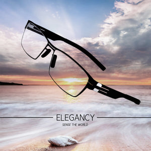 2023  Square Eyewear Frames  Screwless Optical Prescription Glasses Frames Men Myopia Eyeglasses Business Spectacles