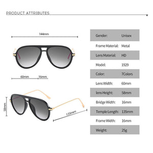 2023 aviation oversized gradient men's driving glasses Brand classic retro pilot sunglasses Women ins Popular UV400