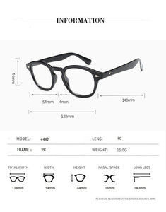 2022 Johnny Depp Style Glasses Men Retro Vintage Prescription Glasses Women Optical Spectacle Frame Clear lens