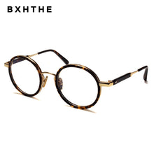 Load image into Gallery viewer, 2023 Korea Men Round Acetate Alloy Optical Glasses Frame Women Retro Myopia Prescription Eyeglasses Frame Vintage Eyewear