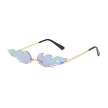 Load image into Gallery viewer, 2023 Latest Rimless Flame Sunglasses Men And Women Metal Rimless Trend Cat Eye Sunglasses Small Mirror Sunglasses UV400