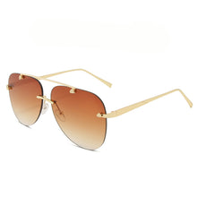 Load image into Gallery viewer, 2023 Latest Ladies Sunglasses Oval Rimless Frog Mirror Ladies Gradient Color Glasses Metal Temple Sunglasses Men UV400
