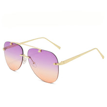 Load image into Gallery viewer, 2023 Latest Ladies Sunglasses Oval Rimless Frog Mirror Ladies Gradient Color Glasses Metal Temple Sunglasses Men UV400
