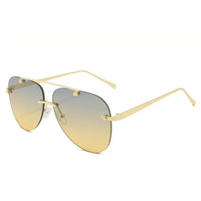 Load image into Gallery viewer, 2023 Latest Ladies Sunglasses Oval Rimless Frog Mirror Ladies Gradient Color Glasses Metal Temple Sunglasses Men UV400