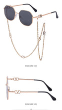 Load image into Gallery viewer, 2023 Luxery Metal Sunglasses Mask Chain Bohemian Letter Charm Face Mask Anti-skid Glasses Chain Jewelry for Women 7097