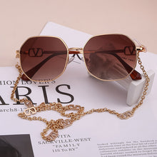 Load image into Gallery viewer, 2023 Luxery Metal Sunglasses Mask Chain Bohemian Letter Charm Face Mask Anti-skid Glasses Chain Jewelry for Women 7097
