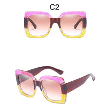 Carica l&#39;immagine nel visualizzatore di Gallery, 2023  Big Square Sunglasses Women Brand Designer Retro Clear Sun Glasses For Female Oversized Black Shades Oculos UV400