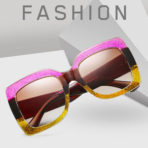 2023  Big Square Sunglasses Women Brand Designer Retro Clear Sun Glasses For Female Oversized Black Shades Oculos UV400