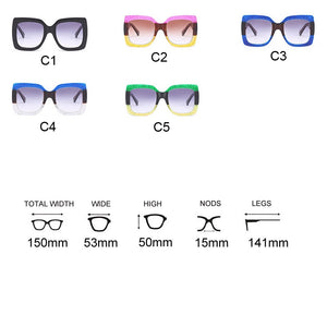 2023  Big Square Sunglasses Women Brand Designer Retro Clear Sun Glasses For Female Oversized Black Shades Oculos UV400