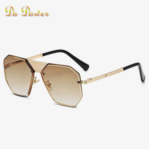2023  Brand Design Metal Maibakh Men's Sunglasses Trimming Frameless Toad Personality Hollow Punk Ladies Glasses