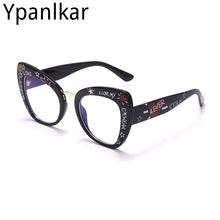 Load image into Gallery viewer, 2023  Brand Designer Anti Blue Light Cat Eye Glasses Women Cat Eye Eyeglasses Female Trendy Big Frame Clear Eyewea
