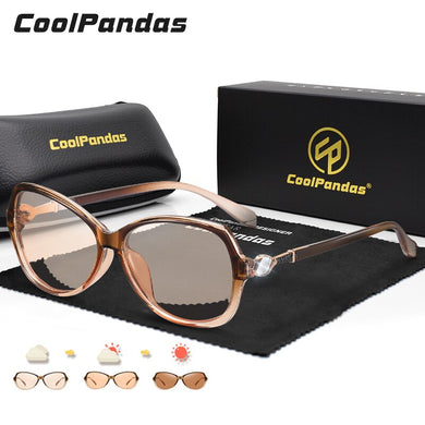 2023  Brand Diamond Square Photochromic Sunglasses Women Polarized Tinted lens Anti-glare Sun Glasses lunette soleil femme