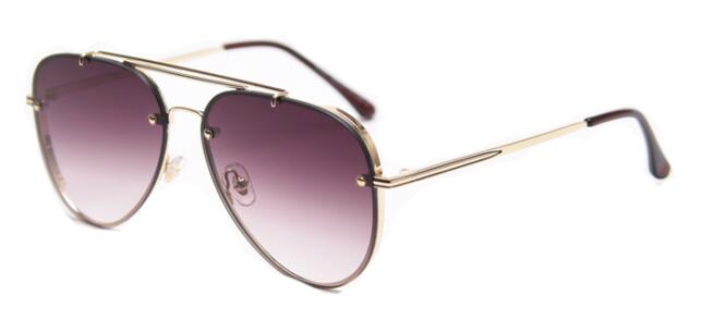 2023  Brand Sunglasses Women Pilot Style  Popular Brown Gradient Sun Glasses Metal Frame Gorgeous Eyewear Oculos