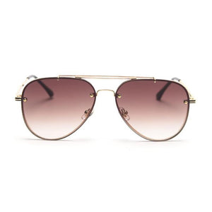 2023  Brand Sunglasses Women Pilot Style  Popular Brown Gradient Sun Glasses Metal Frame Gorgeous Eyewear Oculos