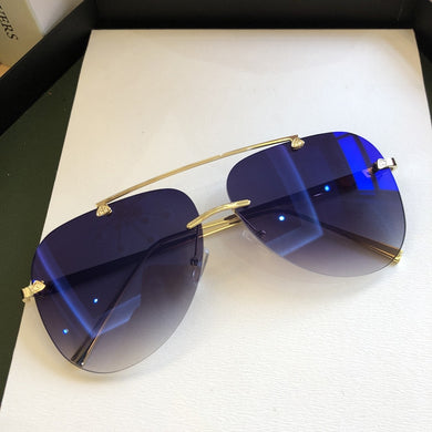 2023     Designer Oval Rimless SunglassesSummer Glasses Sun glasses For Men Women UV400 Sunglasses