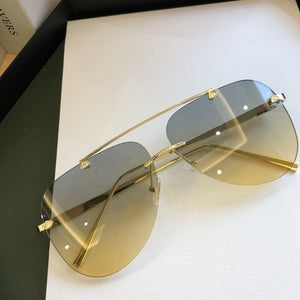2023     Designer Oval Rimless SunglassesSummer Glasses Sun glasses For Men Women UV400 Sunglasses