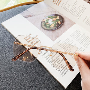 2023     Designer Oval Rimless SunglassesSummer Glasses Sun glasses For Men Women UV400 Sunglasses