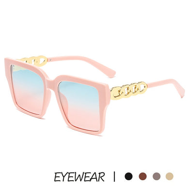 2023  Designer Sunglasses Women Square Oversized Eyewear Shades for Ladies Blue Pink Gradient Sun Glasses