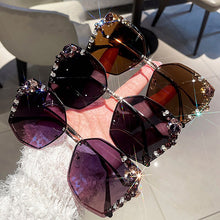 Load image into Gallery viewer, 2022  Rhinestone Sunglasses Women Cut Edge Metal Polygon Sun Glasses  Shades for Female Driving Glasses