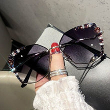 Load image into Gallery viewer, 2022  Rhinestone Sunglasses Women Cut Edge Metal Polygon Sun Glasses  Shades for Female Driving Glasses