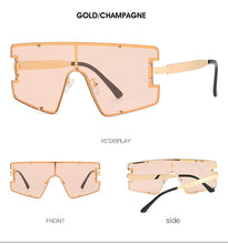 Load image into Gallery viewer, 2022  Rimless Oversized Sunglasses Womens Brand Designer One Piece Flat Top Gradient Shades Fshion Big Mens Female Glasses