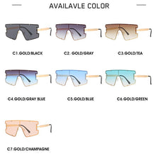 Load image into Gallery viewer, 2022  Rimless Oversized Sunglasses Womens Brand Designer One Piece Flat Top Gradient Shades Fshion Big Mens Female Glasses