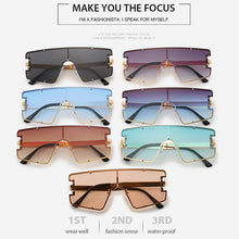 Load image into Gallery viewer, 2022  Rimless Oversized Sunglasses Womens Brand Designer One Piece Flat Top Gradient Shades Fshion Big Mens Female Glasses