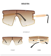 Load image into Gallery viewer, 2022  Rimless Oversized Sunglasses Womens Brand Designer One Piece Flat Top Gradient Shades Fshion Big Mens Female Glasses