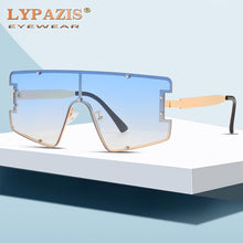 Load image into Gallery viewer, 2022  Rimless Oversized Sunglasses Womens Brand Designer One Piece Flat Top Gradient Shades Fshion Big Mens Female Glasses
