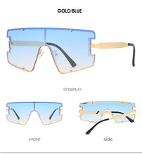 Load image into Gallery viewer, 2022  Rimless Oversized Sunglasses Womens Brand Designer One Piece Flat Top Gradient Shades Fshion Big Mens Female Glasses