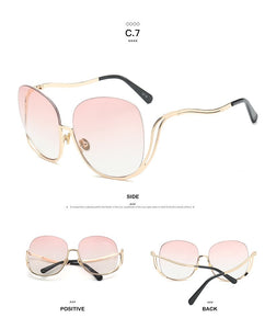 2023  ladies big frame ladies personality half frame big glasses European and American trend wearing sunglasses