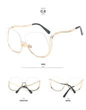 Load image into Gallery viewer, 2023  ladies big frame ladies personality half frame big glasses European and American trend wearing sunglasses