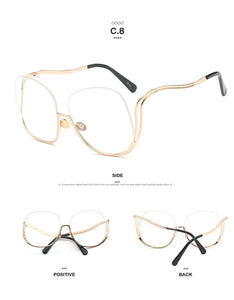 2023  ladies big frame ladies personality half frame big glasses European and American trend wearing sunglasses