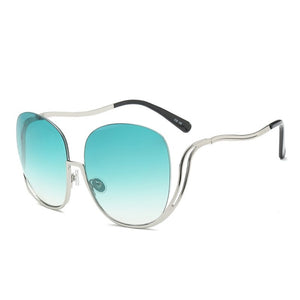 2023  ladies big frame ladies personality half frame big glasses European and American trend wearing sunglasses