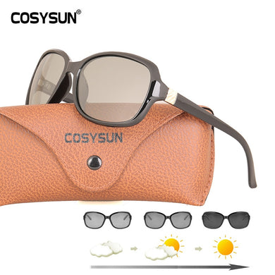 2022 Luxury lady Photochromic Sunglasses Women Big Frame Polarized women Glasses female shades original oculos with cover