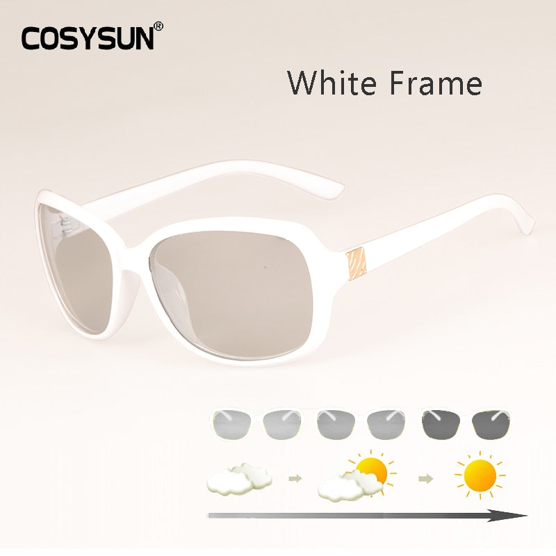 2022 Luxury lady Photochromic Sunglasses Women Big Frame Polarized women Glasses female shades original oculos with cover
