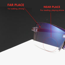 Load image into Gallery viewer, 2023 Men Women Rimless Reading Glasses Anti Blue Light Bifocal Far Near Magnification Eyewear Presbyopic Glasses +150 +200