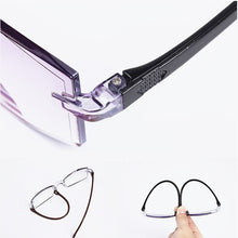 Load image into Gallery viewer, 2023 Men Women Rimless Reading Glasses Anti Blue Light Bifocal Far Near Magnification Eyewear Presbyopic Glasses +150 +200