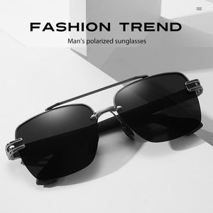 2023 Men's Quality Sunglasses Male Driving Shades TAC Metal Brand Sun glasses Man Eyewear UV400 Original Designer Oculos