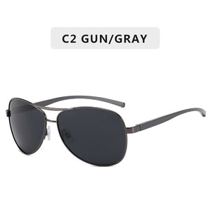 2023 Metal Frame Quality Oversized Spring Leg Alloy Men Sunglasses Polarized Brand Designer Pilot Male Sun Glasses Driving