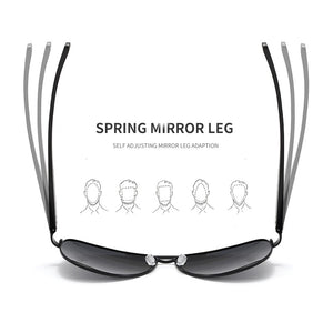 2023 Metal Frame Quality Oversized Spring Leg Alloy Men Sunglasses Polarized Brand Designer Pilot Male Sun Glasses Driving