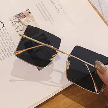 Load image into Gallery viewer, 2022 Metal Semi-rimless Sunglasses Women Retro Oversized Square Sun Glasses Men Fashion Half Metal Frame Streetwear Eyewear