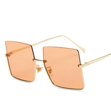 Load image into Gallery viewer, 2022 Metal Semi-rimless Sunglasses Women Retro Oversized Square Sun Glasses Men Fashion Half Metal Frame Streetwear Eyewear