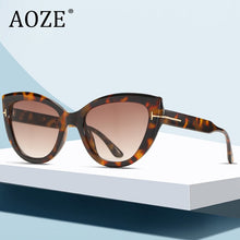 Carica l&#39;immagine nel visualizzatore di Gallery, 2023  brand cat eye sunglasses Big frame T Gradient lenses sun glasses for women men   9100