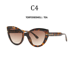2023  brand cat eye sunglasses Big frame T Gradient lenses sun glasses for women men   9100