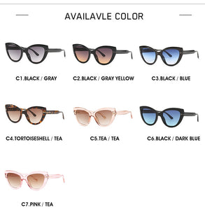 2023  brand cat eye sunglasses Big frame T Gradient lenses sun glasses for women men   9100